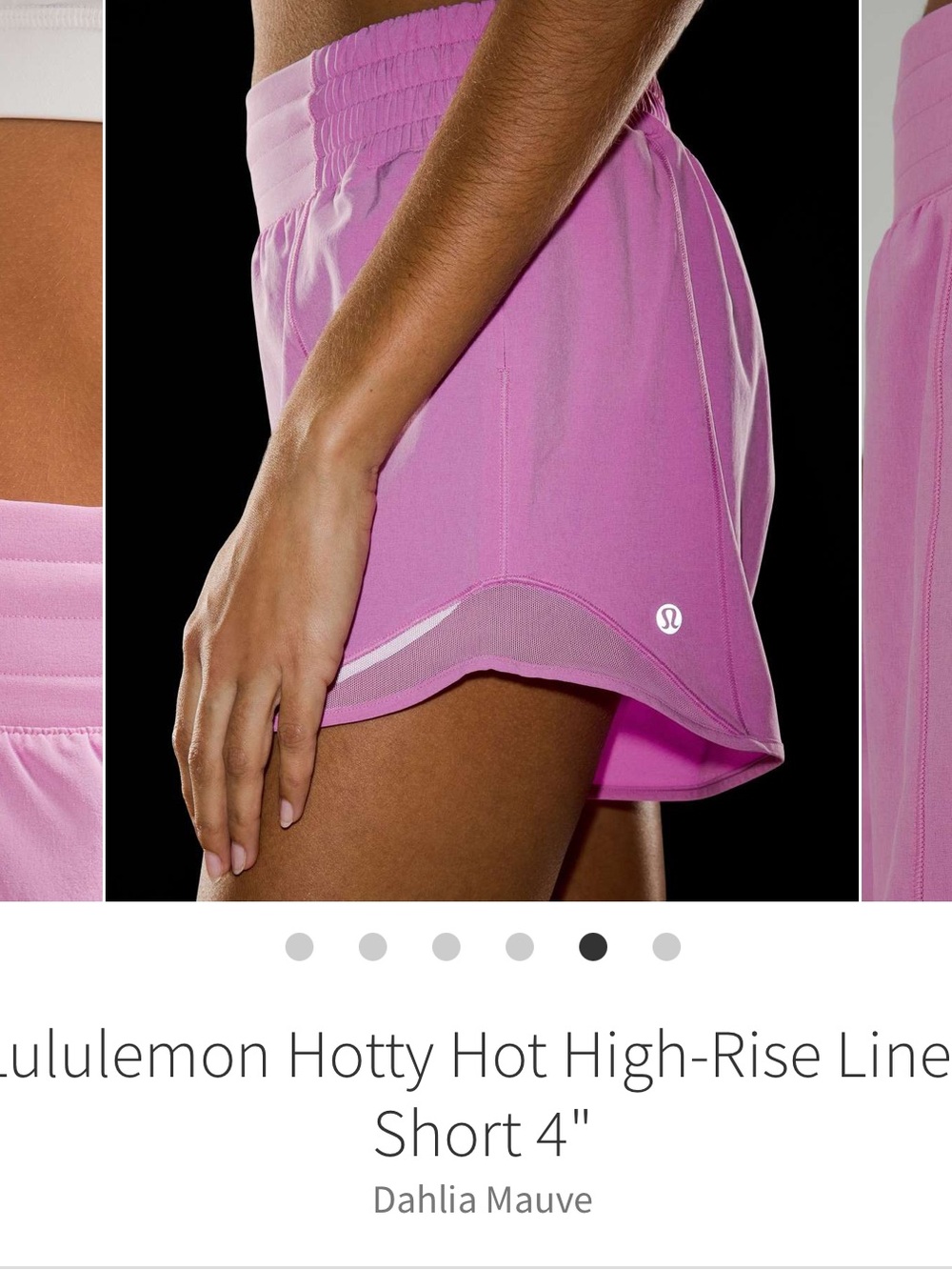 Lululemon Hotty Hot High-Rise Shorts 4" Dahlia Mauve Sz 4